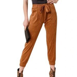 Francesca’s Collection Blue Rain Faux Suede Joggers - size medium